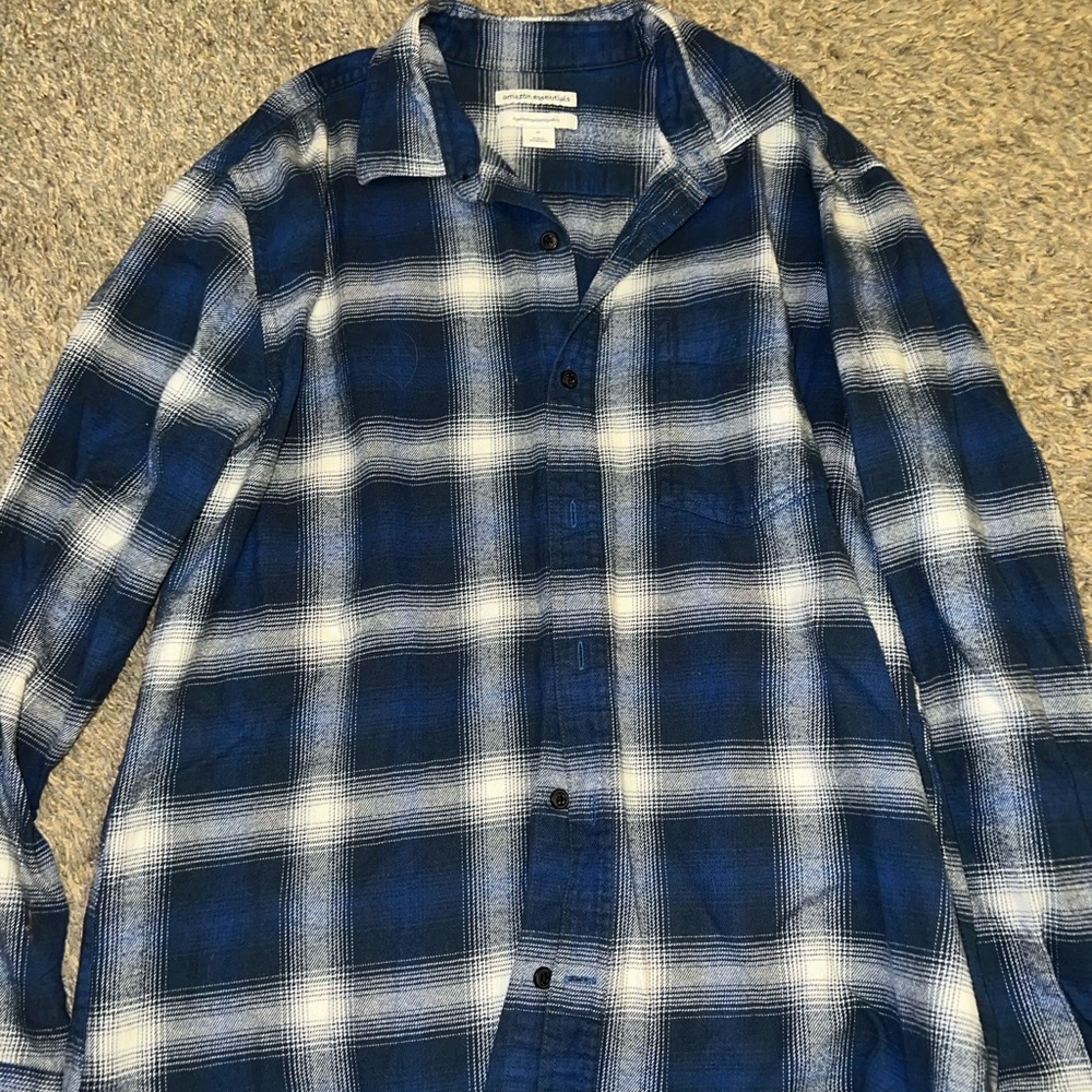 Blue and white flannel